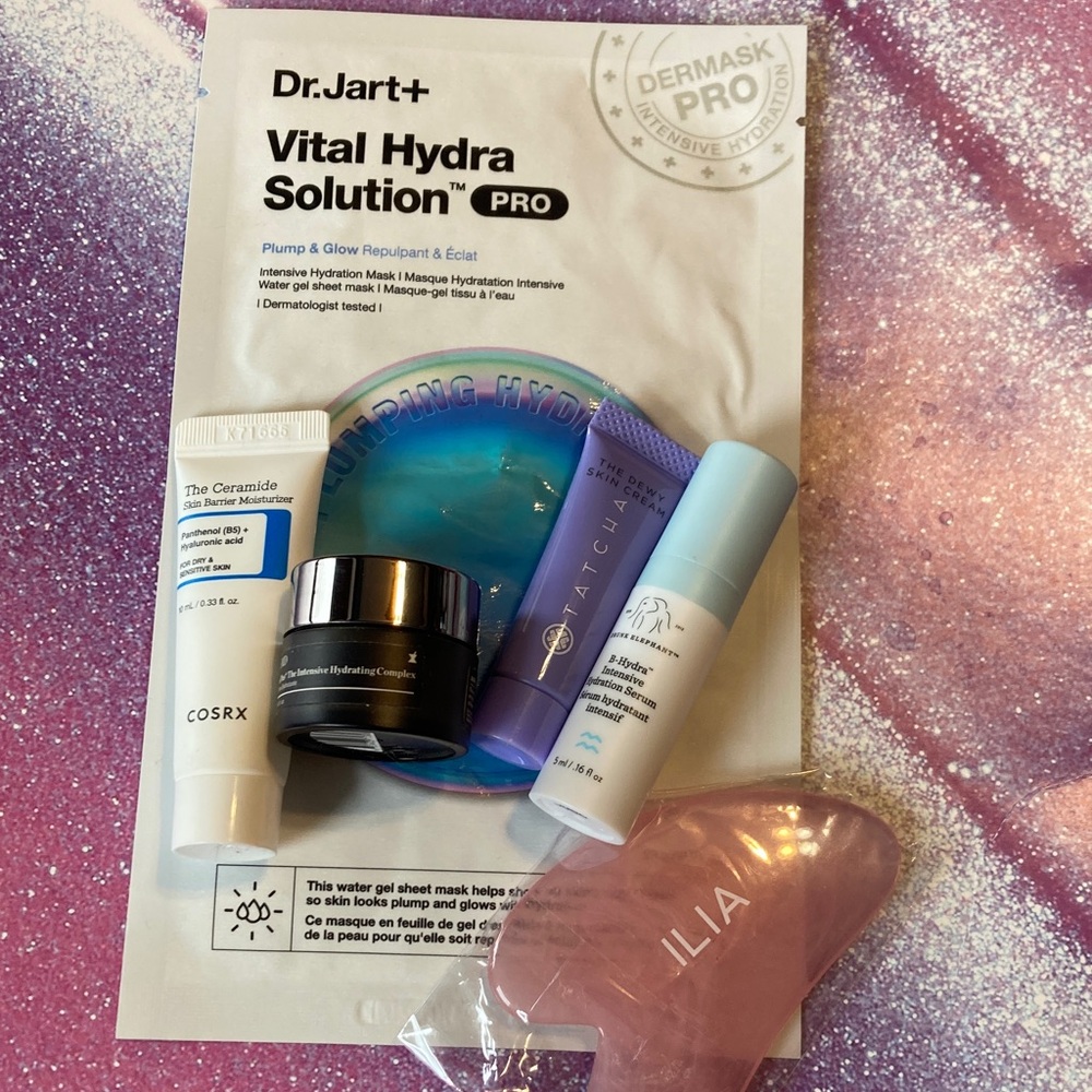 TATCHA, Drunk Elephant, Dr Jart Moisturizer Bundle with Gua Sha